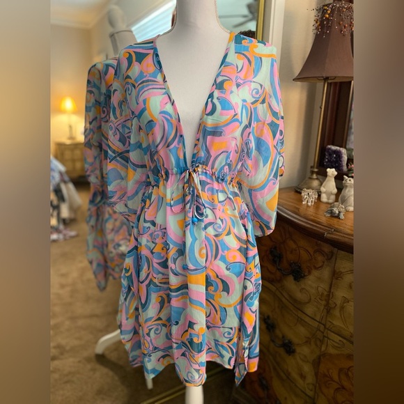 Jessica Simpson Other - Colorful Abstract Print Swim Cover-Up Dress